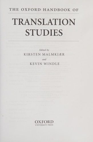 The Oxford Handbook of Translation Studies
