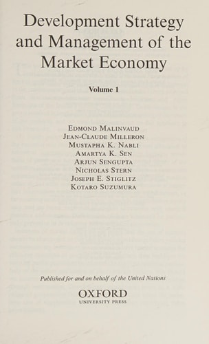 Development Strategy and Management of the Market Economy: Volume I