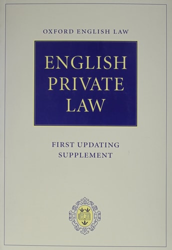 English Private Law: First Updating Supplement