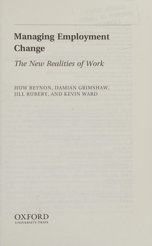 Managing Employment Change The New Realities of Work