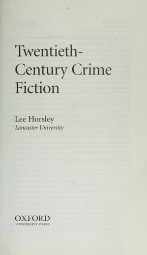 Twentieth-Century Crime Fiction