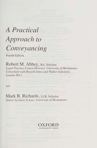 A Practical Approach to Conveyancing