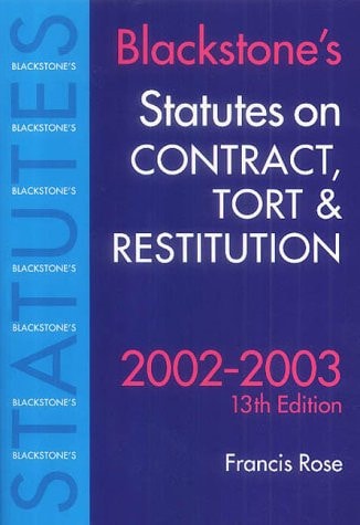 Statutes on Contract, Tort and Restitution