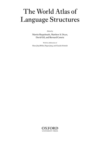 The World Atlas of Language Structures