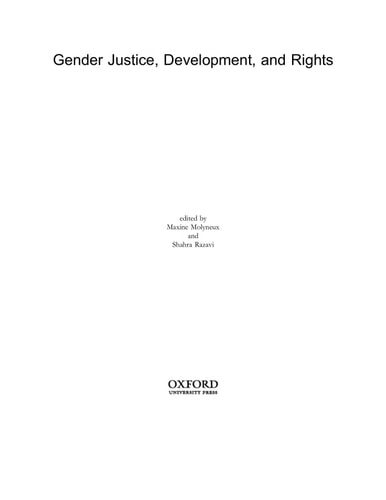 Gender Justice, Development, and Rights (Oxford Studies in Democratization)