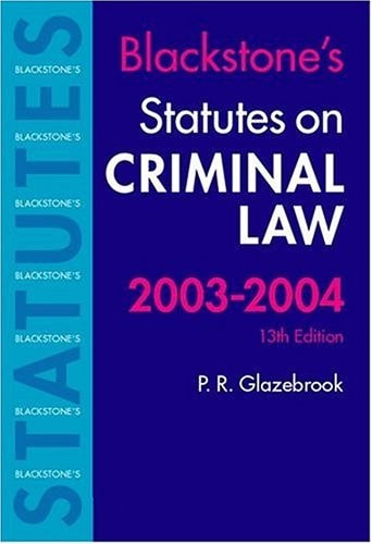 Statutes on Criminal Law: 2003-2004