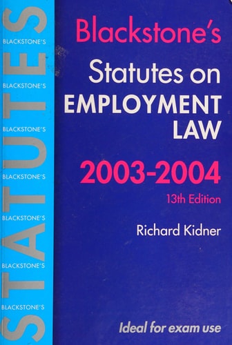 Statutes on Employment Law 2003-2004
