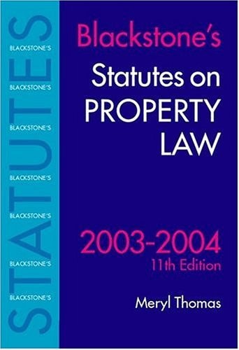 Statutes on Property Law 2003/2004