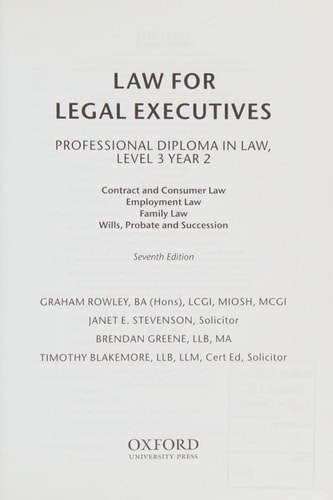 Law for Legal Executives