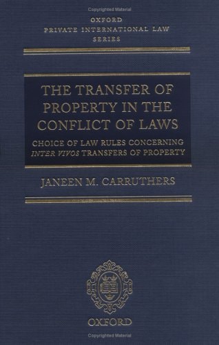 The Transfer of Property in the Conflict of Laws: Choice of Law Rules concerning Inter Vivos Transfers of Property