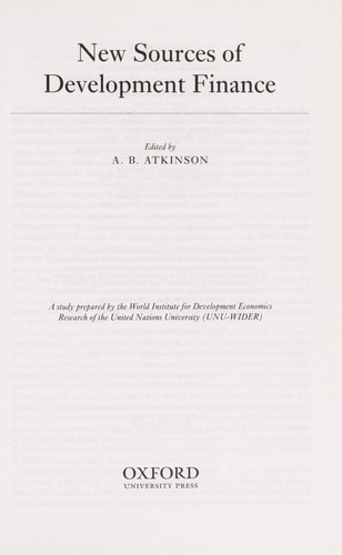 New Sources of Development Finance