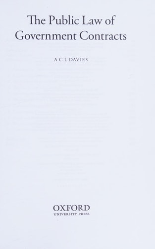 The Public Law of Government Contracts