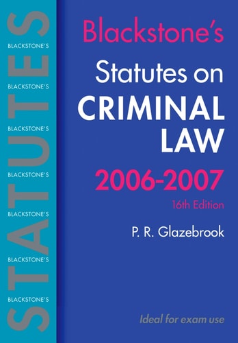 Blackstone's Statutes on Criminal Law