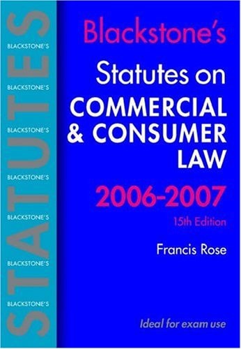 Blackstone's Statutes on Commercial and Consumer Law