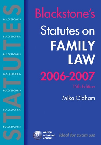Blackstone's Statutes on Family Law 2006-2007
