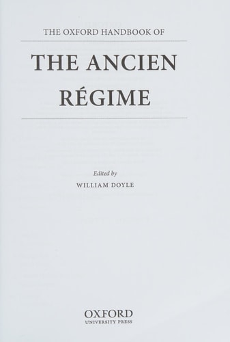 The Oxford Handbook of the Ancien Régime