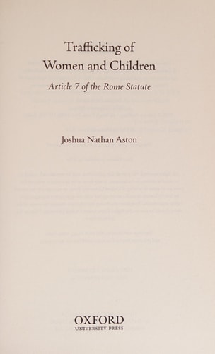 Trafficking of Women and Children: Article 7 of the Rome Statute