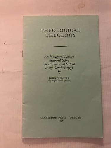 Theological Theology: Inaugural Lecture