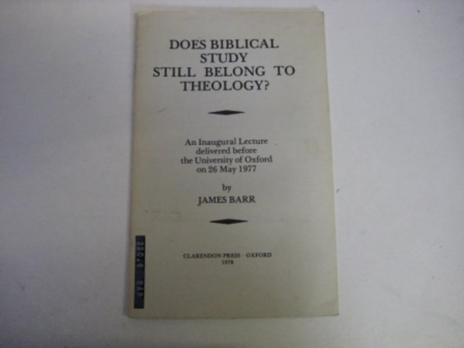 Does Biblical Study Still Belong to Theology?: Inaugural Lectures