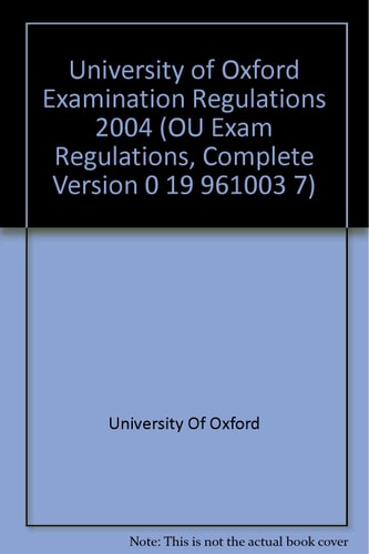 University of Oxford Examination Regulations