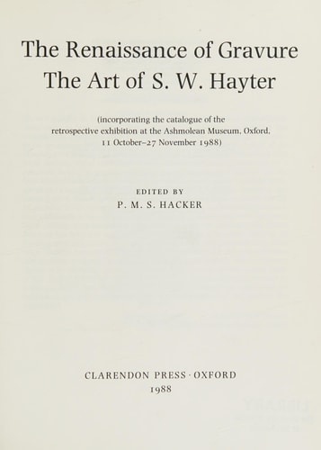 The Renaissance of Gravure: The Art of S.W. Hayter