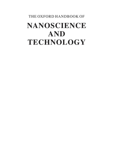 Oxford Handbook of Nanoscience and Technology: Volume 1: Basic Aspects