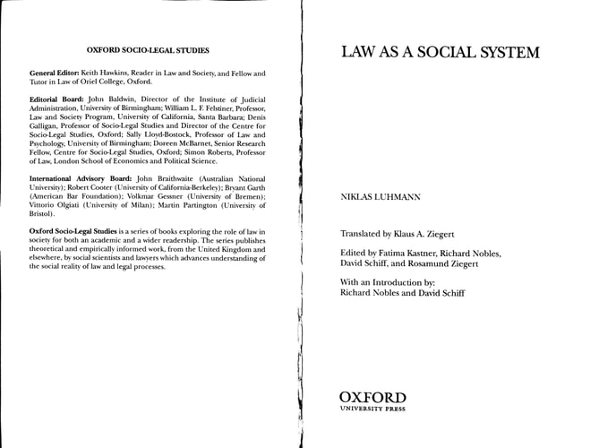 Law as a Social System