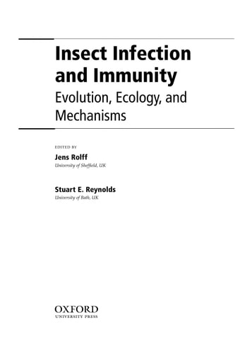 Insect Infection and Immunity: Evolution, Ecology, and Mechanisms