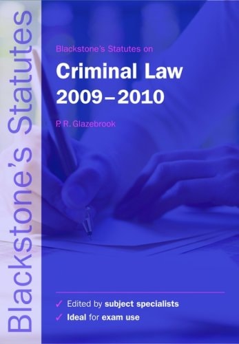 Blackstone's Statutes on Criminal Law