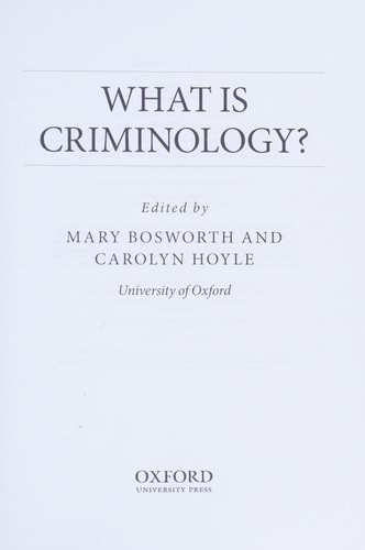 What Is Criminology