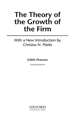 The Theory of the Growth of the Firm