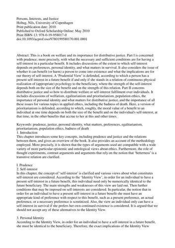 Persons, Interests, and Justice