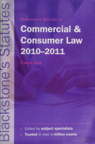 Blackstone's Statutes on Commercial and Consumer Law