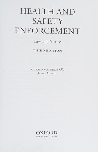 Health and Safety Enforcement: Law and Practice
