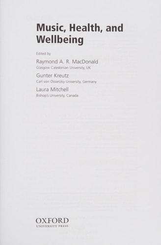 Music, Health, and Wellbeing