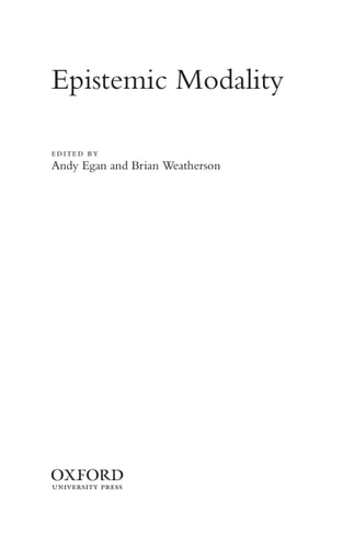 Epistemic Modality