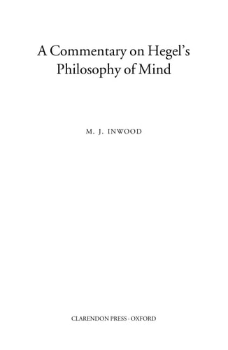 Hegel: Philosophy of Mind