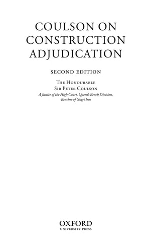 Coulson on Construction Adjudication