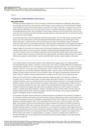 Global Migration Governance