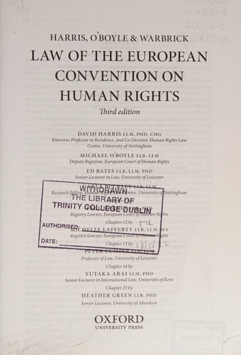 Law of the European Convention on Human Rights