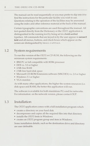 OED CD-ROM IBM Manual