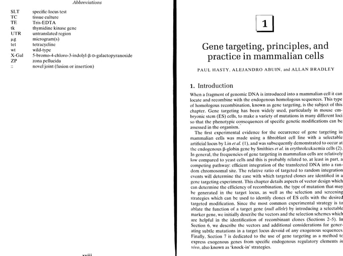 Gene Targeting: A Practical Approach