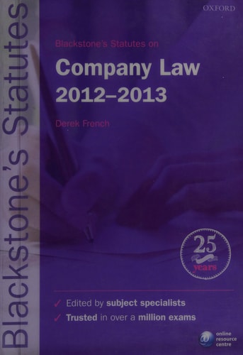 Blackstone's Statutes on Company Law