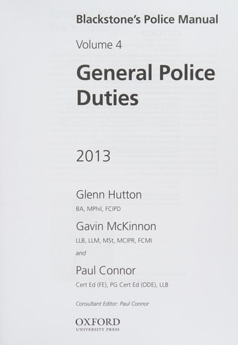 Blackstone's Police Manual: Volume 1: Crime