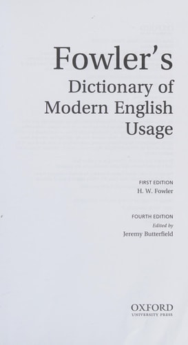 Fowler's Dictionary of Modern English Usage