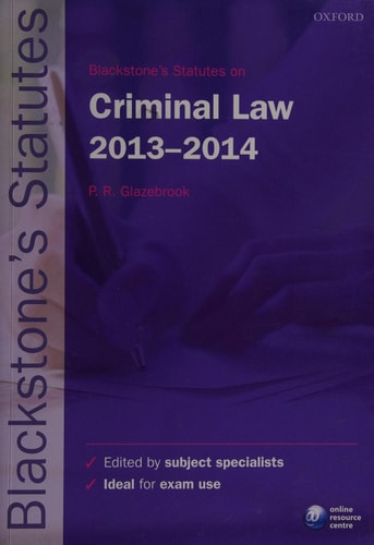 Blackstone's Statutes on Criminal Law