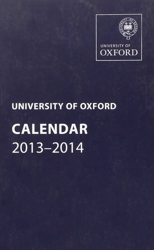 University of Oxford Calendar 2013-2014