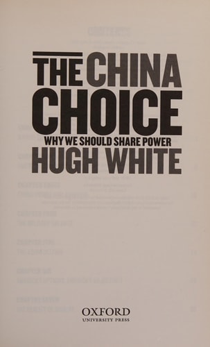 The China Choice: Why We Should Share Power