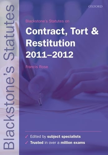 Blackstone's Statutes on Contract, Tort and Restitution