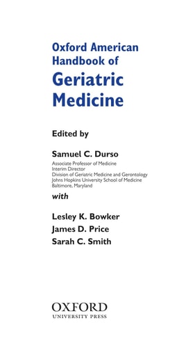Oxford American Handbook of Geriatric Medicine
